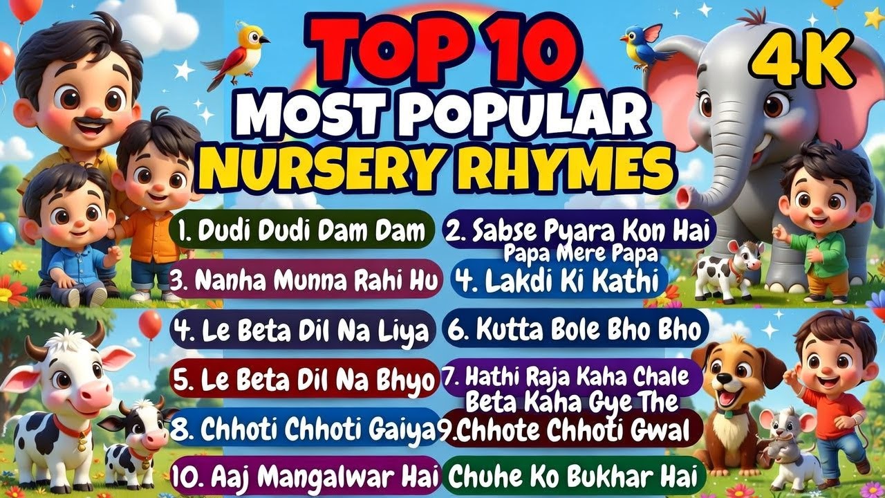 Top 10 - Ten Most Popular Nursery Rhymes | Top Ten Most Popular Nursery ...