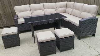 ALAULM 7 Pieces Patio Furniture Set Outdoor Dining Sectional Sofa Review, Good quality, very solid