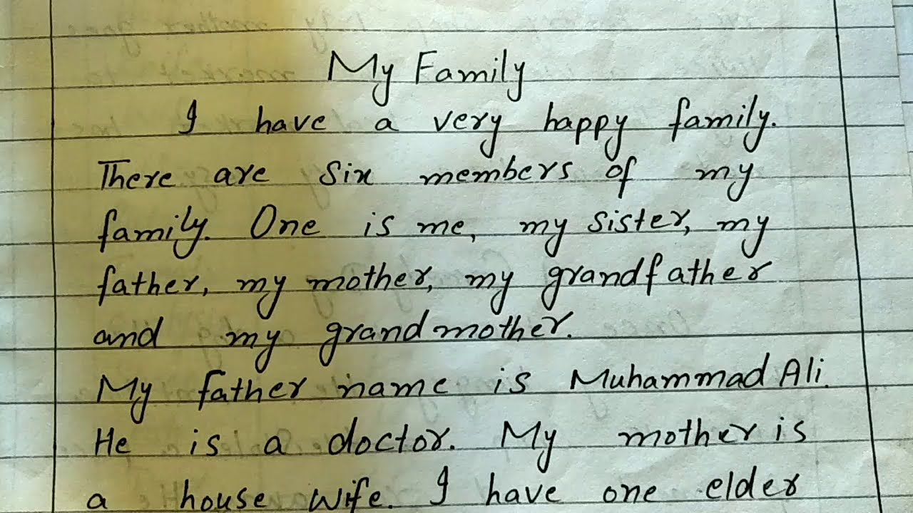 My Family Essay Short Essay My Family For Primary Class My Family