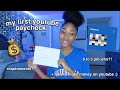 My first youtube PAYCHECK | how to make money on youtube!