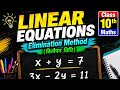 Linear Equations Class 10th | Elimination Method Step by Step | विलोपन विधि #maths