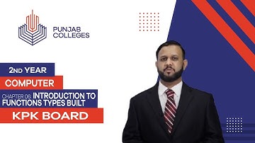 PGC lectures-Inter Part 2-KPK Board-Computer Science-Chapter 6-Introduction to Functions Types