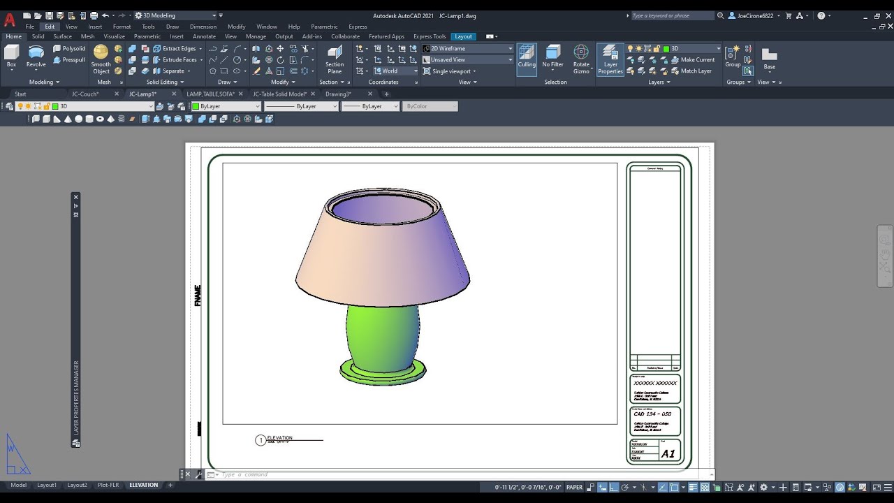 CAD 136 Lamp Solid Model - YouTube
