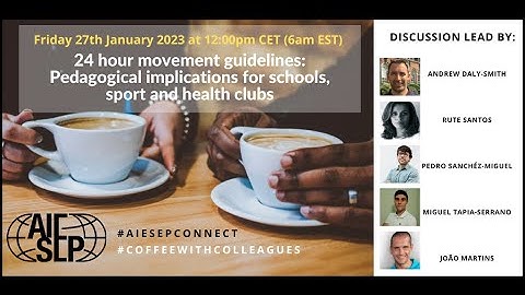#AIESEPConnect- 24hour movement guidelines: Pedagogical implications for schools, sport & clubs