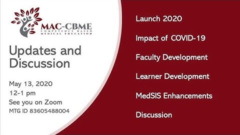CBME Webinar - May 13, 2020
