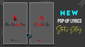 New Pop Up Light Text Lyrics Status Video Editing Alight Motion | Trending Lyrics Video Editing