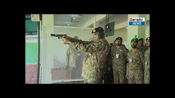 President Pakistan with COAS General Qamar  visited Army marksmanship Firing Ranges | Saraiki News