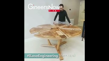 Mechanical Engineers Build this Gorgeous Expanding Table
