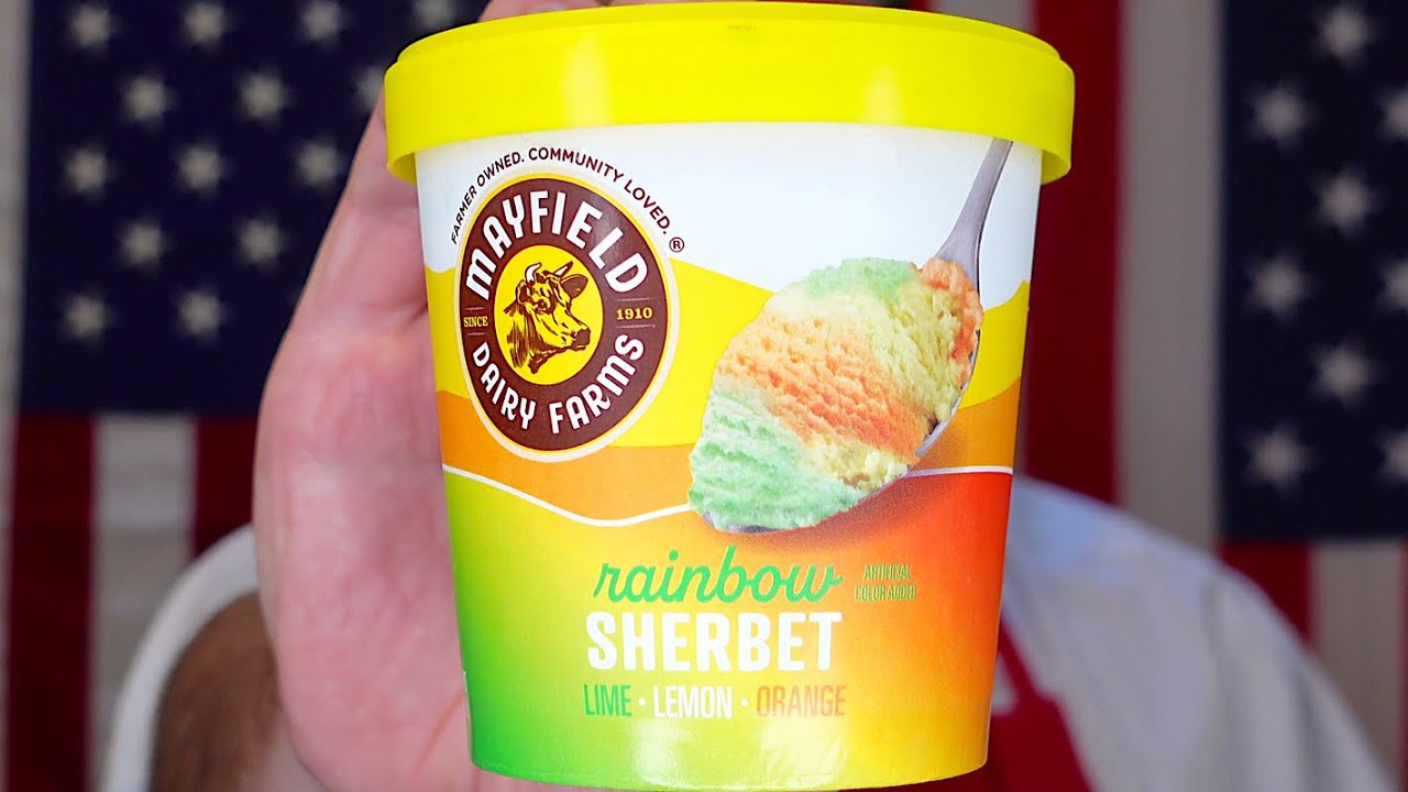 Mayfield Dairy Farms Rainbow Sherbet Review - YouTube