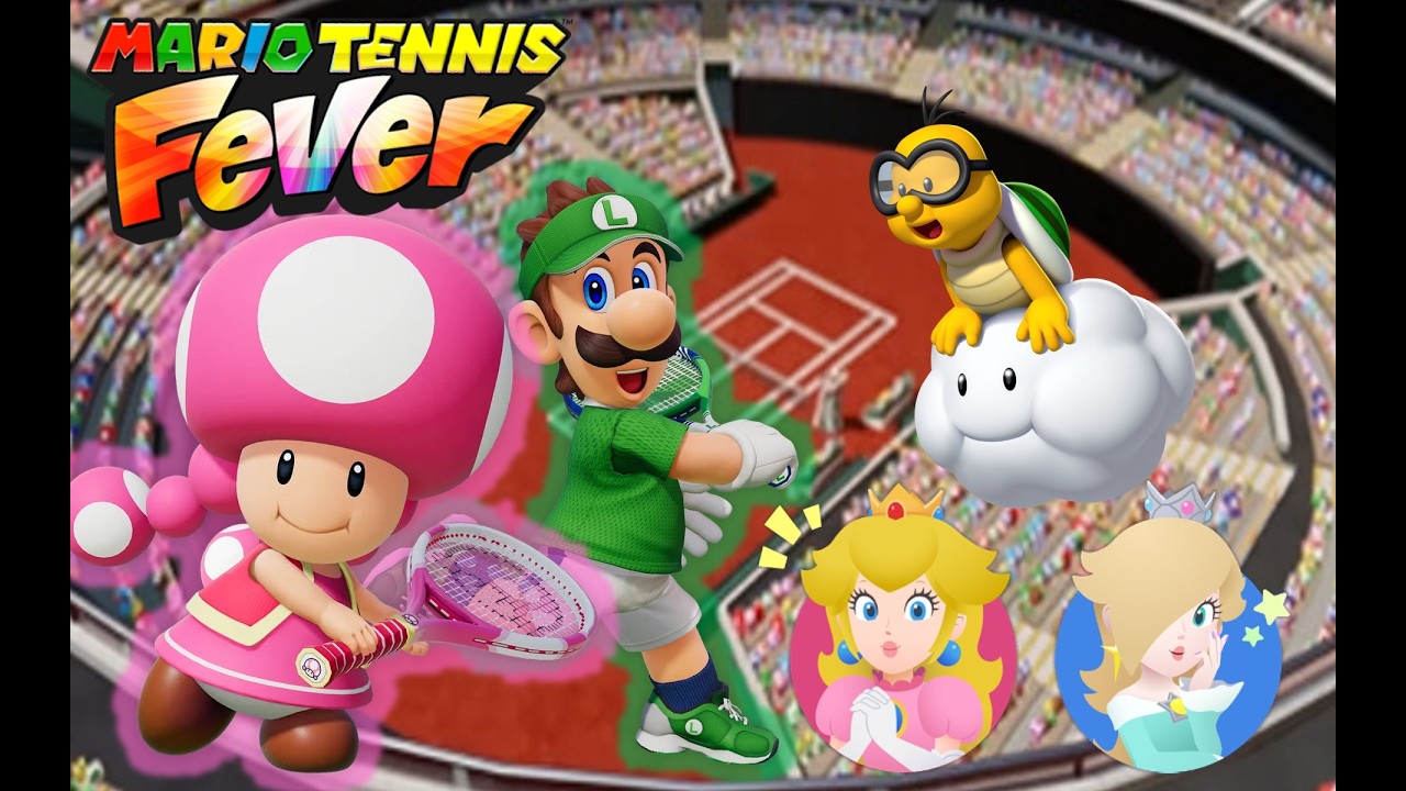 Mario Tennis Fever - Тоадетт и Луиджи против Пич и Розалины - Стадионный корт (грунт)