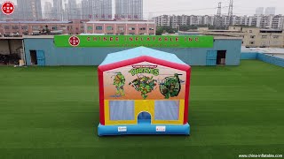 Inflatable commercial party fun for kids castle Teenage Mutant Ninja Turtles theme combo T2-2781