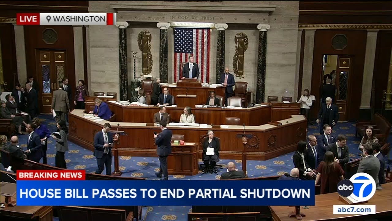 House passes bill to end partial government shutdown - YouTube
