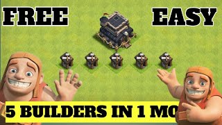 5 Builders In 1 Month | How To Unlock All 5 Builders In Just 30 Days (Clash of Clans)