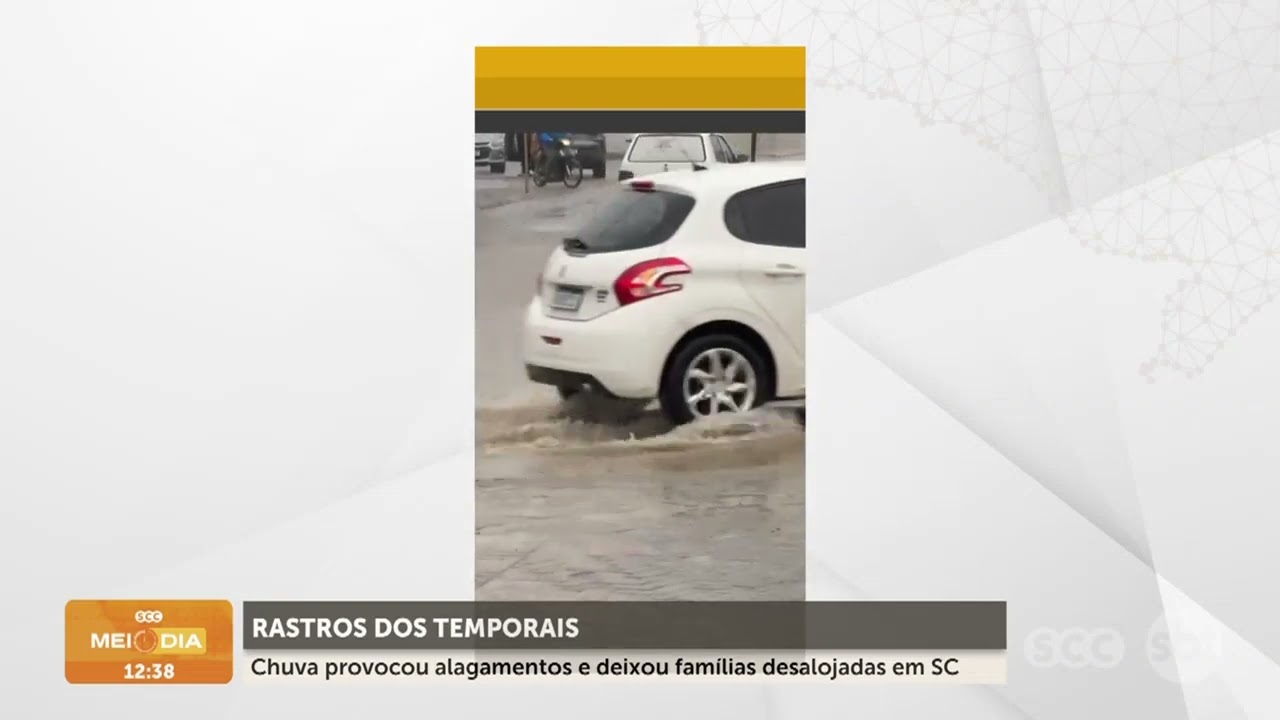TEMPORAIS em SC: alagamentos deixam famílias DESALOJADAS | Tempo | SCC Meio-Dia
