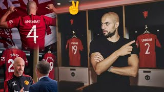Amrabat rocks his Man United no.4 jersey 🔥, explores dressing room !! sets for first appearance...