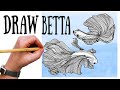 How to Draw Betta Fish Easy Details