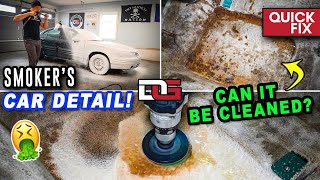 Deep Cleaning a SMOKER'S Nasty Car!