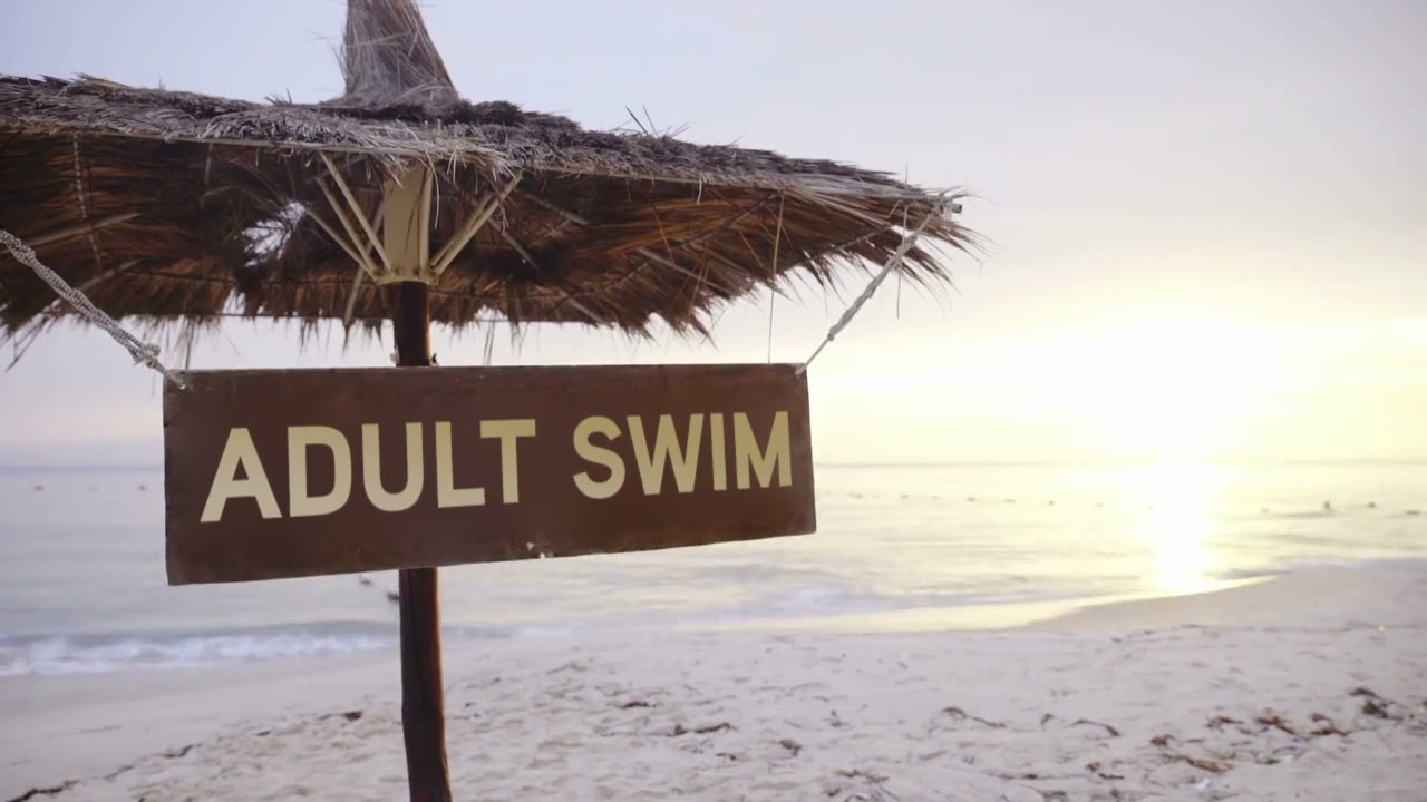 Adult Swim Bump: Lifeguard Umbrella Stand at a Beach during Sunset (FANMADE)