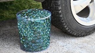 EXPERIMENT Car vs 1000 Marbles Crushing Crunchy \& Soft Things by Car