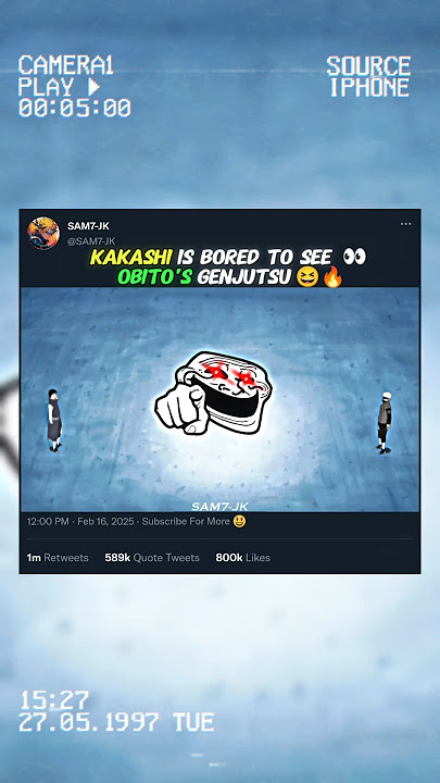 KAKASHI IS BORED TO SEE OBITO'S GENJUTSU 😆🔥