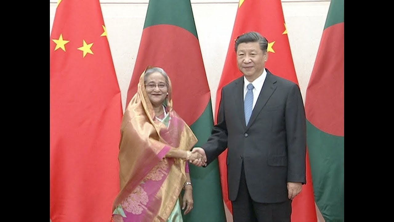 newspaper mockup Chinese President Meets Bangladeshi PM