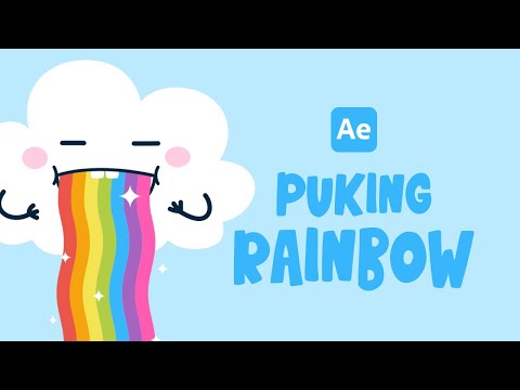 Puking Rainbow Animation - After Effects Tutorial #76