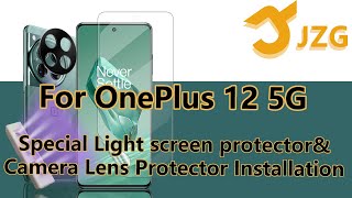 OnePlus 12 5G - Special Light screen protector and camera lens protector installation.