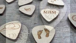 These custom engraved wooden guitar picks are the perfect gift for the guitar player in your life.