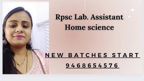 Lab Assistant Home science Class 1