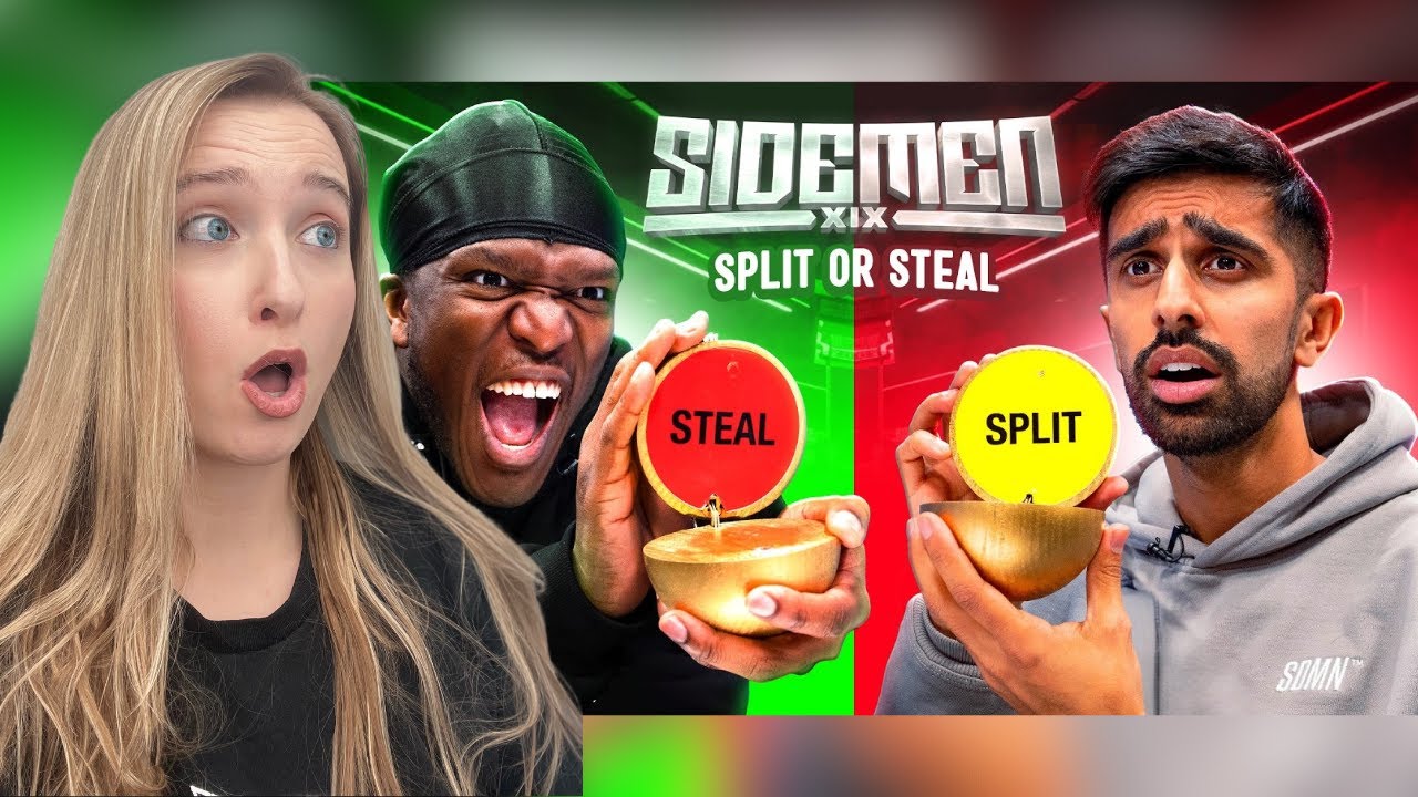 reacting to SIDEMEN $100,000 SPLIT OR STEAL 2