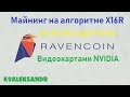 Майнинг на алгоритме X16R видеокартами NVIDIA (RAVENCOIN)