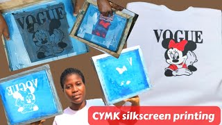 CYMK silky screen printing for beginners. Most simplest way of making registration point on mesh.