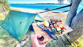 SOLO CAMPING - Mangrove and Beach Fishing For Food - Catch And Cook