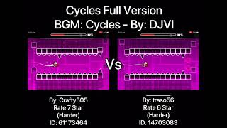 Geometry Dash = Cycles Full Version (Comparison) (Crafty505 Vs traso56)