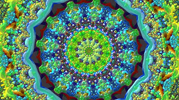 Mandelbrot Inverse over Julia z=z^3+c Kaleidoscope - Fractal Kaleidoscope (4K)