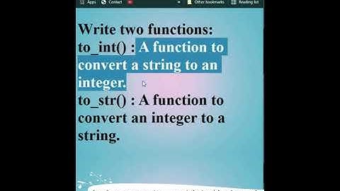 #shorts #Programming #python convert a string into int & int into str  by using a function in python