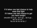 Dawn Jay Last Chance lyrics on screen