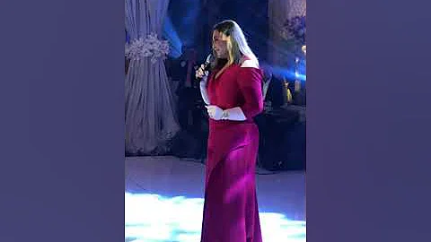 Singing at the wedding party. Congratulations and ...