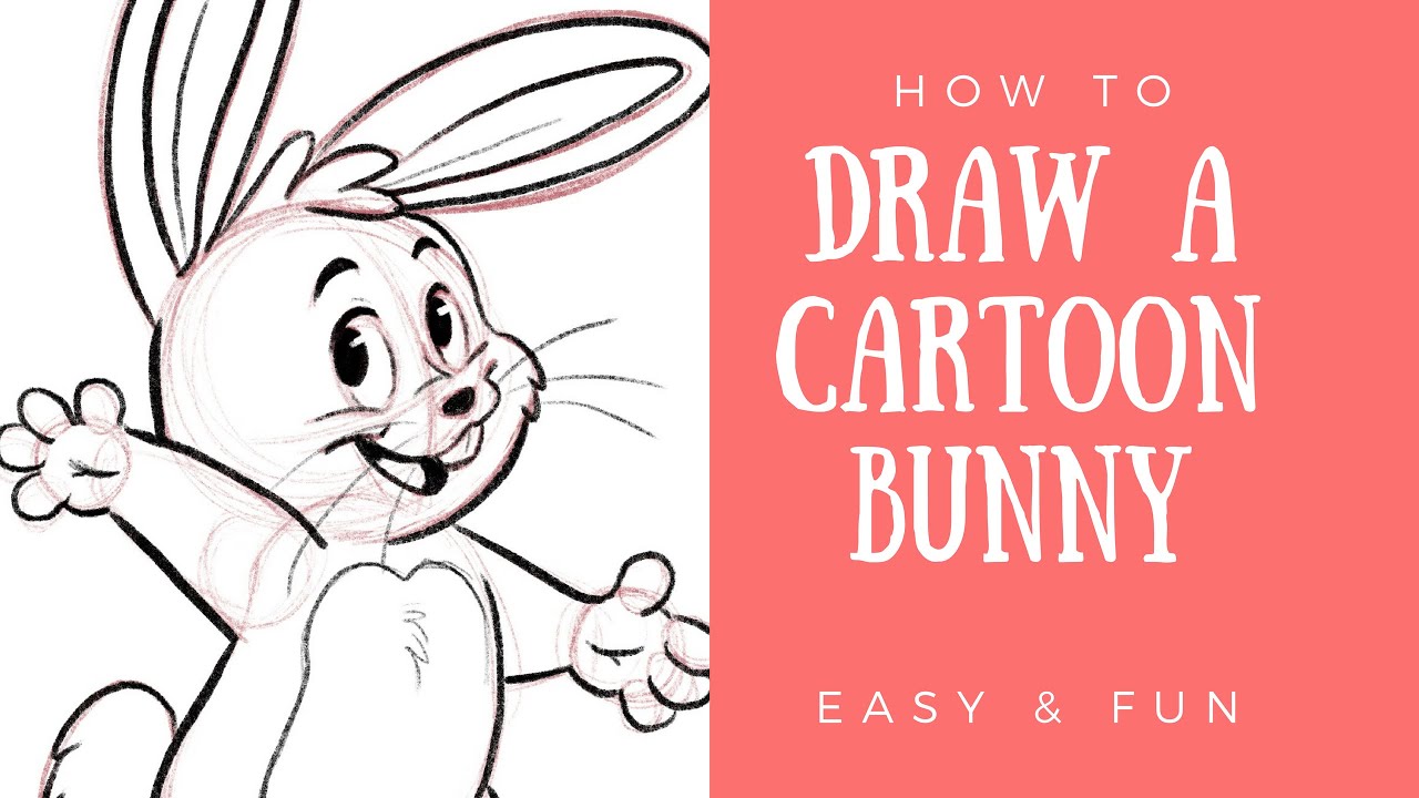 How to Draw A Cute Cartoon Bunny Rabbit - EASY - YouTube