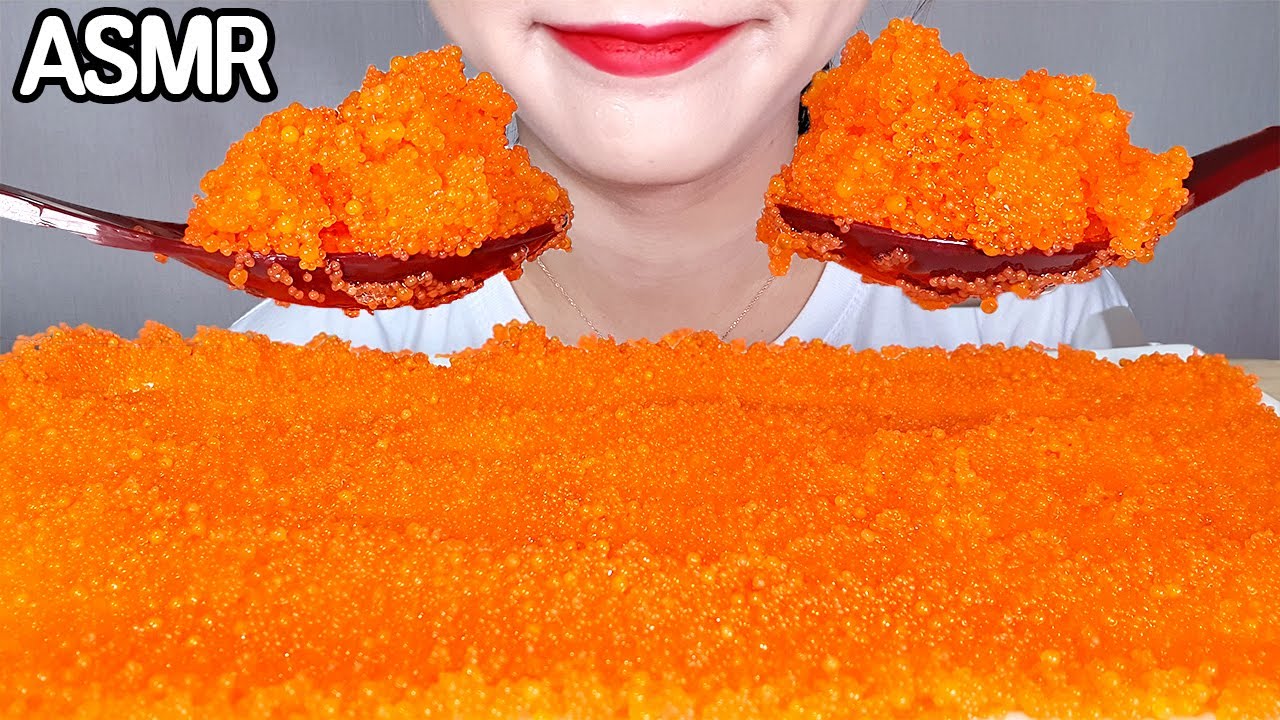 ASMR Flying Fish Roe (Tobiko Egg)날치알 리얼사운드 먹방 노토킹 이팅사운드 | *NoTalking Eating Show KOREAN mukbang