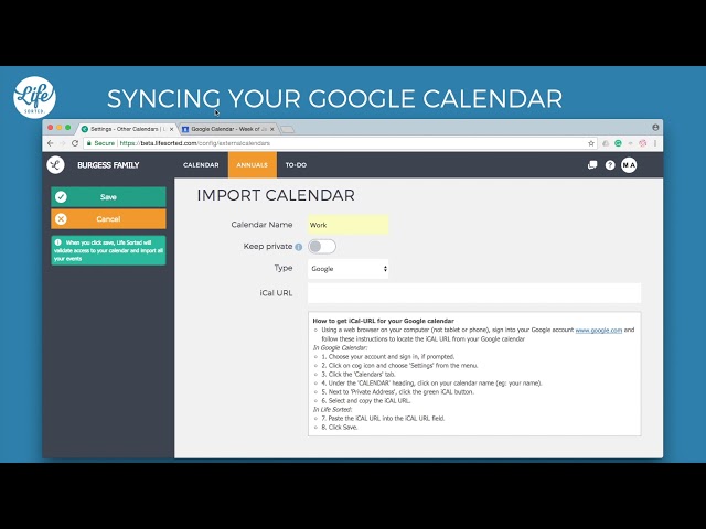Syncing your Google Calendar
