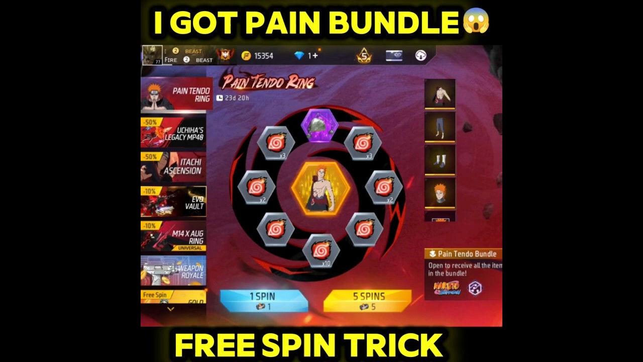 "PAIN TENDO BUNDLE 💯 10 TOKENS SPIN TRICK 😱"