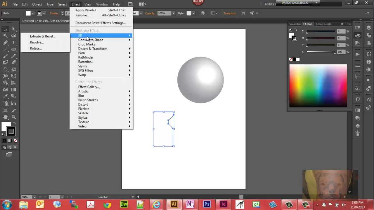 Create 3d Effects In Illustrator Cs6 Sphere And Vase Example Youtube