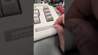 Commodore C64C removing protective foil after 36 years. #c64