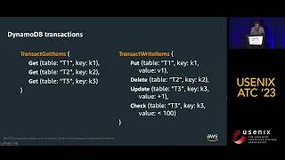 USENIX ATC '23 - Distributed Transactions at Scale in Amazon DynamoDB