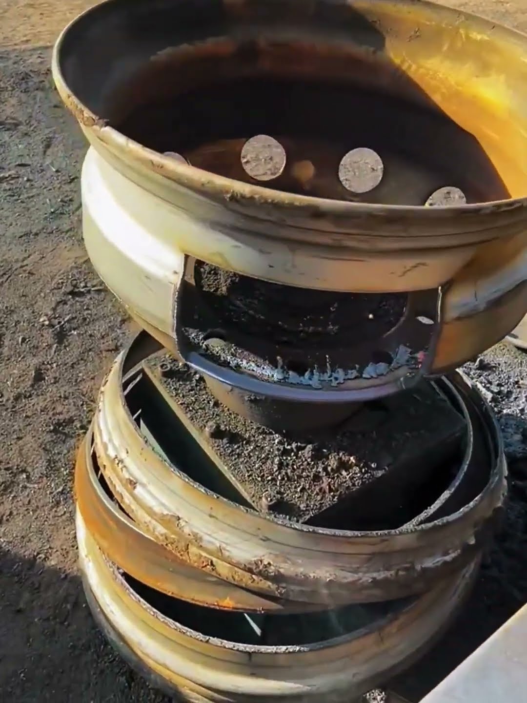 Process of making wood stove with waste wheel hub- Good tools and machinery make work easy
