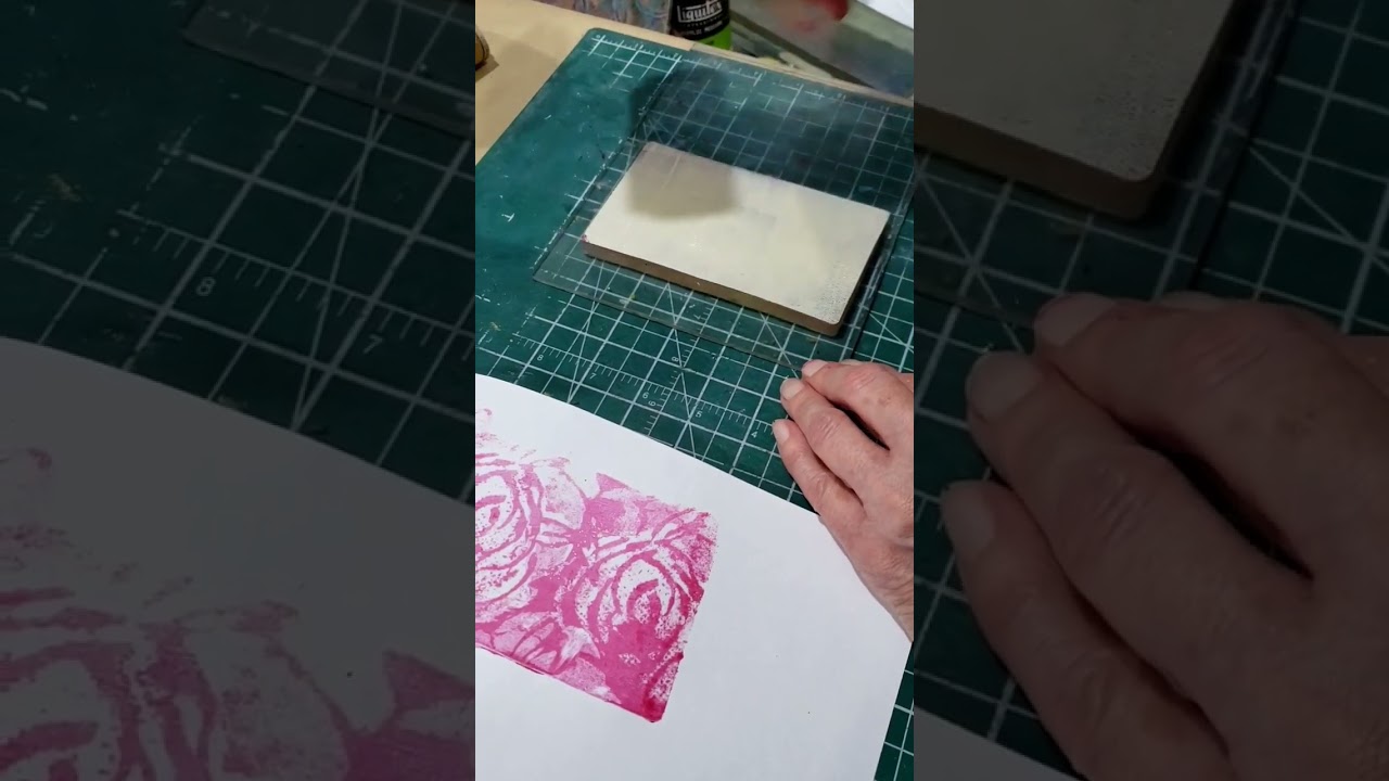 Gell plate printing with a play dough stamp part 2