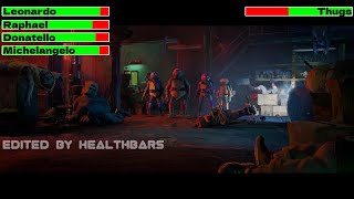 Teenage Mutant Ninja Turtles: Mutant Mayhem (2023) Auto Shop Fight with healthbars by Healthbars 994 views 1 month ago 3 minutes, 13 seconds