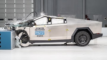 2025 Tesla Cybertruck updated moderate overlap IIHS crash test