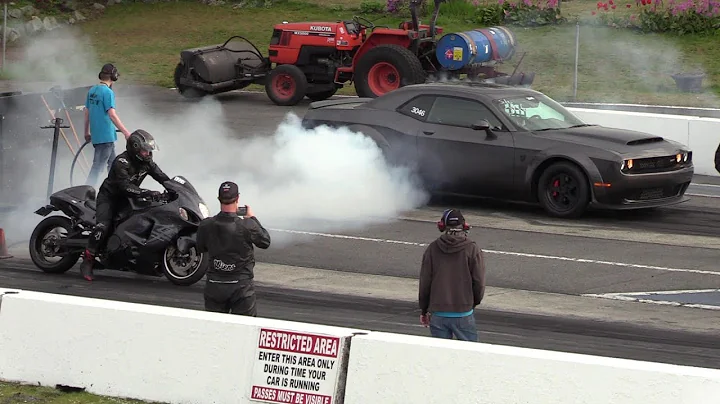 Epic Race !! Demon vs Turbo Hayabusa -604 Street Legit drag racing